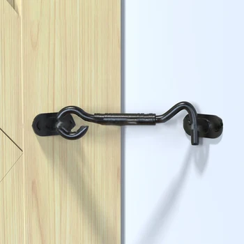 

Retro Black American Barn Door Lock Stainless Steel Barn Door Rust-proof Hook Lock Cabinet For Cabin Doors Shed Doors Windows