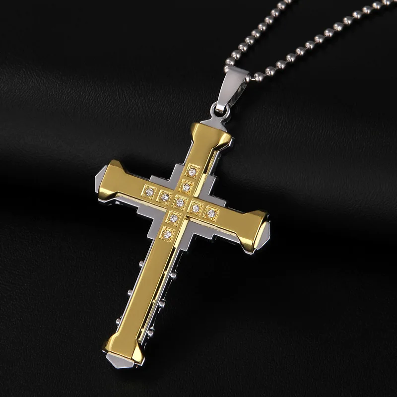 2021 Fashion New Black Rectangle Pendant Necklace Men Trendy Simple Stainless Steel Chain Men Necklace Jewelry Gift
