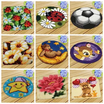 

Prajna Flowers Cushion Pillow Mat Latch Hook Kit Rug DIY Craft Cross Stitch Needlework Crocheting Embroidery Accessories 45x45cm