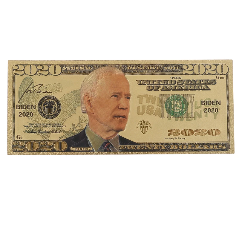 Позолоченная памятная банкнота Biden America с изображением выборов 1 шт. | Дом и сад