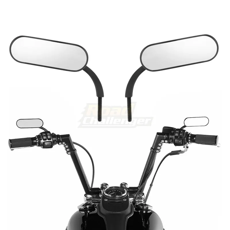 Motorcycle Rearview Mirror Black Square Oval Side For Harley Touring Electra Glide Dyna Fatboy Softail Sportster Breakout | Автомобили и