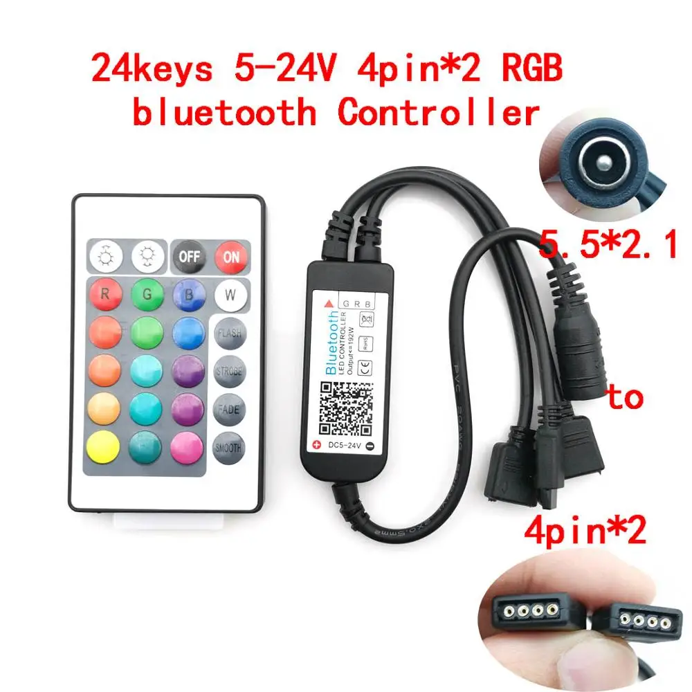 Magic Home 5-12-24V Led Rgb IR RF Infrared Wireless Controller for 3528/2835/5050 RGBW 24/44 Keys Wifi App LED Strip Controller