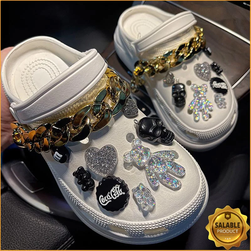 Trendy Rhinestone Croc Charms Designer DIY Quality Women Shoes Charms for JIBS Anime Chain Clogs Buckle Kids boys girls Gifts