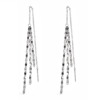 

925 Sterling Silver Multi-tassel Sparkles Ear Line Long Personalized Creative Earrings Handmade Jewelry for Women Gift Wedding
