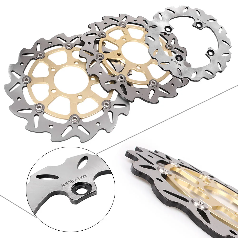 3Pcs/Set Motorbike Brake Disk Rotors Front + Rear For Kawasaki ZX6R ZX6RR ER6F ER6N Z1000SX ZX1000 ZX10R VERSYS 650 | Автомобили и