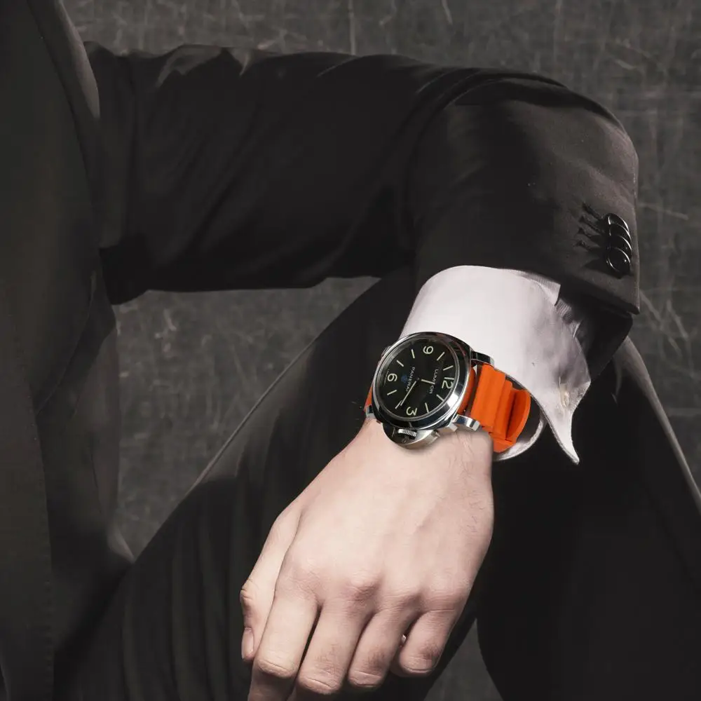 Vibrant Orange Sport Watch Strap - Quick Release Rubber Band Bracelet