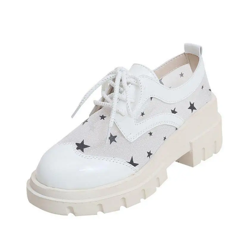 

new Summer Fashion Casual Shoes Lace-up Ladies Pu Mesh Sports Shoes Comfortable Breathable Low To Help