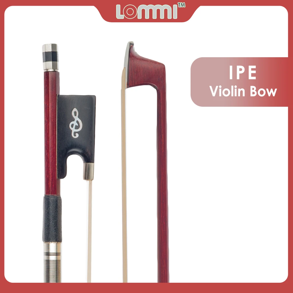 

LOMMI Colored Seashell Ebony Tail Llibrary Around The Silver Black Line For 4/4 Violin Bow 4/4 IPE Violin Bow