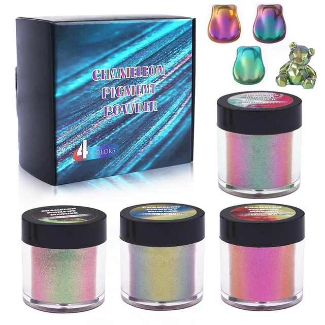 5 Color Magic Resin Chameleons Pigment Mirror Rainbow Pearl Powder Colorant  Epoxy Resin Glitter Resin Jewelry Making Kit - AliExpress