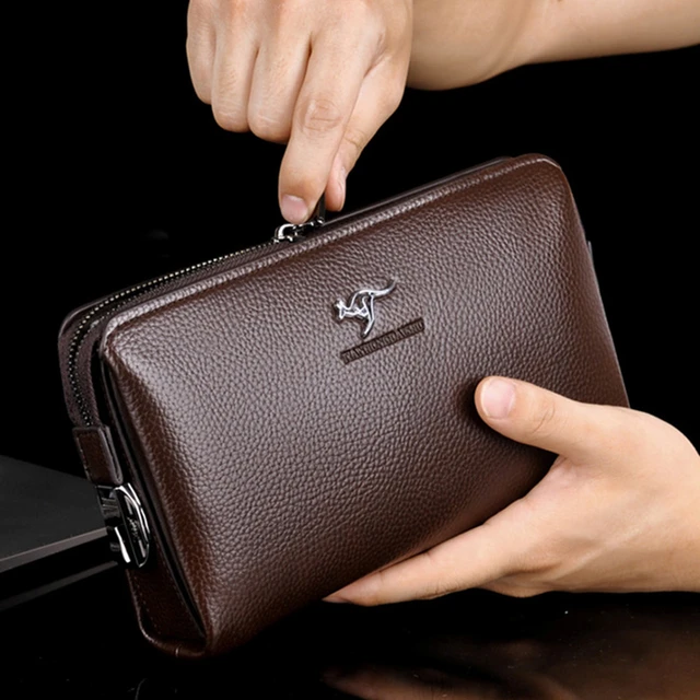 Crocodile pattern anti-theft password lock wallet genuine leather wallet  men's clutch bag business wallet large capacity purse