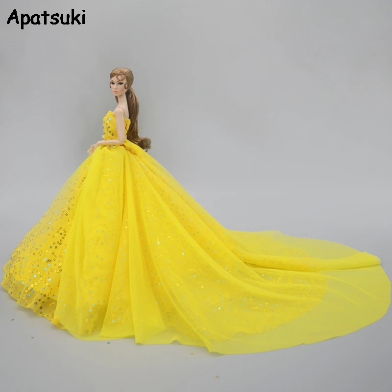 Giallo Fatto A Mano Abito Da Sposa Per Barbie Doll Abiti Da Principessa  Partito di Sera di Sfera Gonna Abito Lungo Abito Da Sposa 1/6 Giocattolo  Per Bambini|Dolls Accessories| - AliExpress
