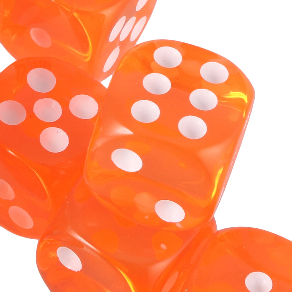 10pcs 16mm Six-sided D6 Dice for Dungeons & Dragons D&D TRPG Dices Party Gambling Dices Game Digital Dices