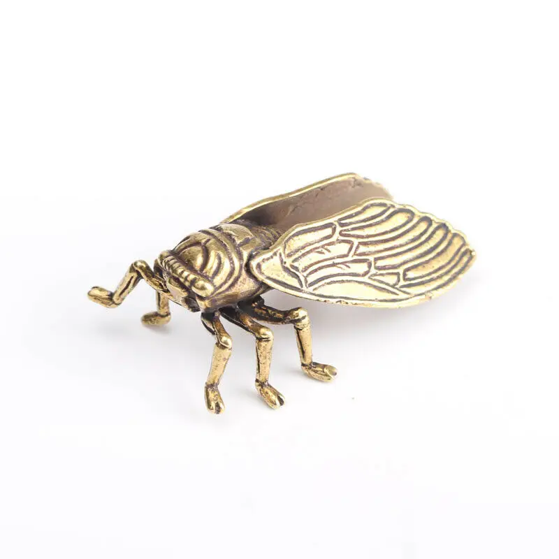 Ручная работа Cicada статуя из чистой латуни коллекция изысканные украшения Декор