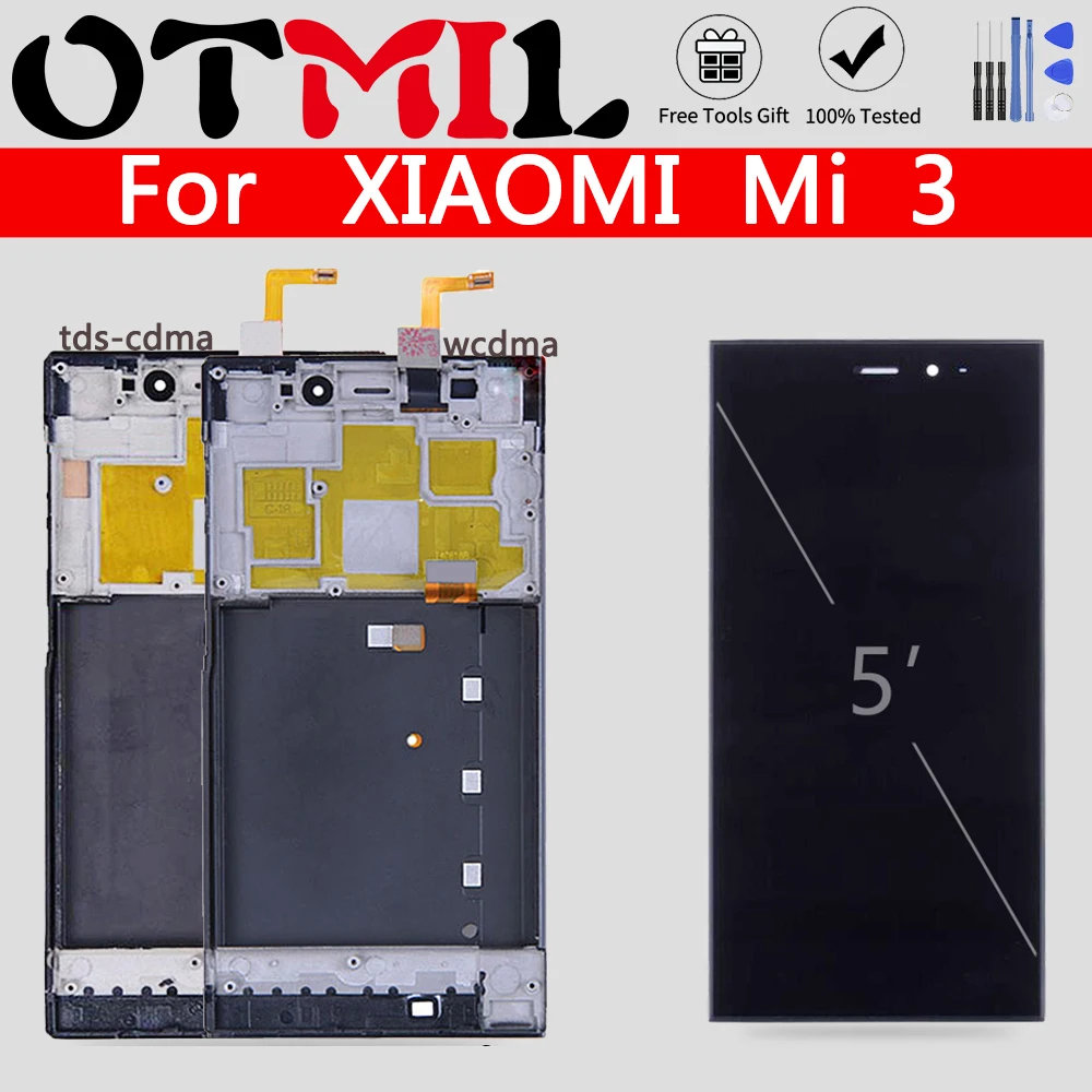 Оригинальный ЖК дисплей для XIAOMI Mi3 сменный сенсорный экран 5 дюймов WCDMA Xiaomi Mi 3