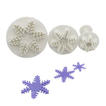 

3Pcs/Set Wedding Party Snowflake Fondant Cake Decorating Plunger Sugar Craft Cutter Mold Tools Christmas Cake Decorating Tools