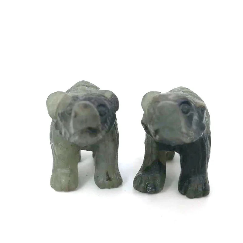 

Free Shipping Wholesale Price High Quality Natural Hand Carved Labradorite Bear For Present Or Collection ZR