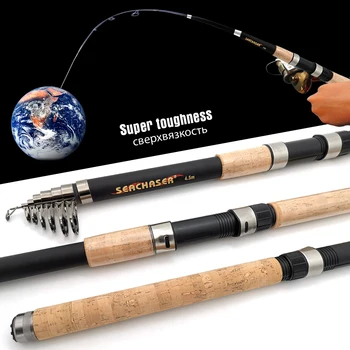 

2.1m-4.5m Portable Super Hard Carbon Spinning Fishing Rod Telescopic Sea Fishing Pole Stick Travel Vara De Pesca Carp Lake