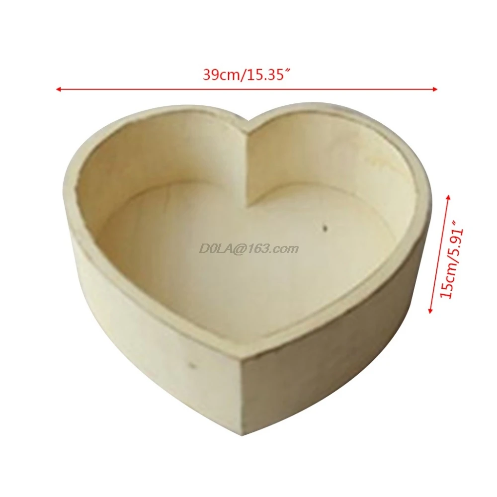 Baby Photography Props Wooden Heart Shape Box Newborn Infants Photo Posing Shooting Prop Accessories