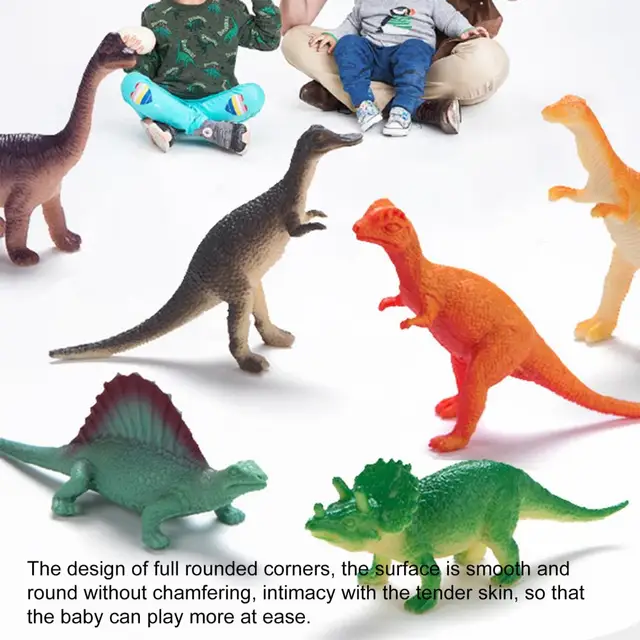 12Pcs/ 24Pcs Dinosaur Toys Cognitive Ability Burrs-free Smell-less Mini Dinosaur Figure Toys Set for Children 3