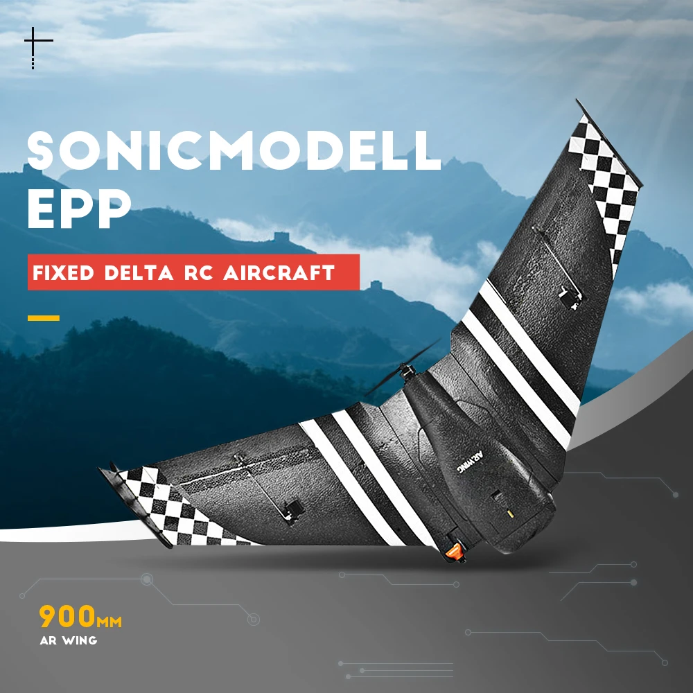 SONIC MODELL AR Wing 900 мм размах крыльев EPP FPV Flywing RC самолет 600TVL камера Высокая скорость 5030