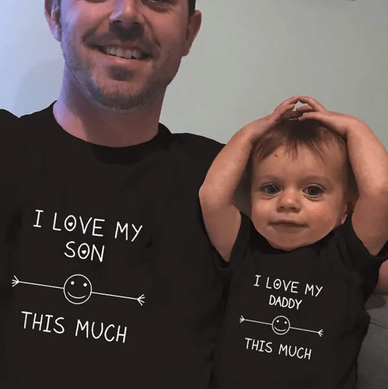 Love daddy son-black Сочетающаяся Футболка с принтом Ctrl+ C и Ctrl+ V для папы, Детский боди, идеальный подарок на день отца, семейная одежда - Цвет: Love daddy son-black