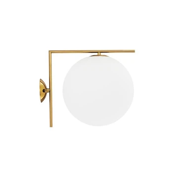 

LED Wall Lamp Glass Ball Wall Lamp Living Room Bedroom Corridor Decoration Wall Lamp Lighting White + Gold