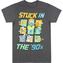 Nickelodeon Stuck в 90S Футболка Хизер уголь мультфильм ТВ персонажи Футболка Пользовательские Графические футболки