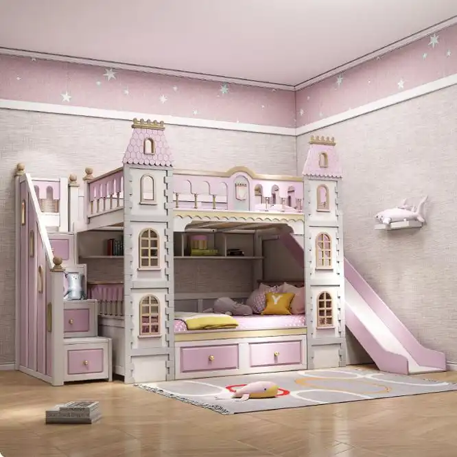 All Solid Wood Children S Princess Castle Bed Slide Beds Aliexpress