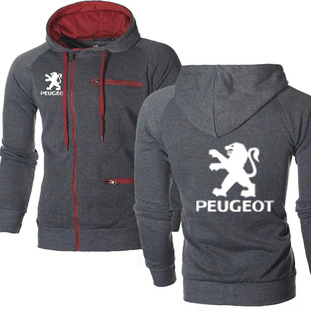 Мужская толстовка с капюшоном, Весенняя толстовка с логотипом peugeot Car, модная Осенняя флисовая хлопковая толстовка с капюшоном на молнии в стиле хип-хоп, Harajuku, мужская одежда - Цвет: as picture