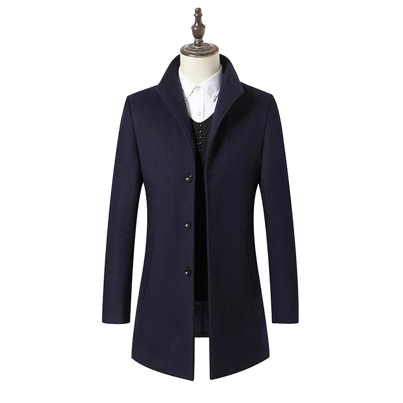 

Coat Men Casual Trench Coat Winter Men Long Overcoat Men Warm Men's Cashmere Coat Woolen Men's Jacket 5 Colors Brown Jacket Men