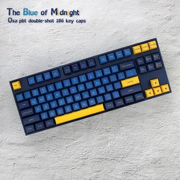 

Midnight Blue Keycaps PBT Keycap Mechanical Keyboard Key Cap OSA Profile Double-Shot