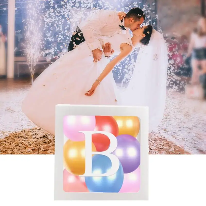 DIY буквы Алфавит шар коробка прозрачная карта хранения сюрприз коробки подарок на день рождения свадебные праздничные вечерние аксессуары