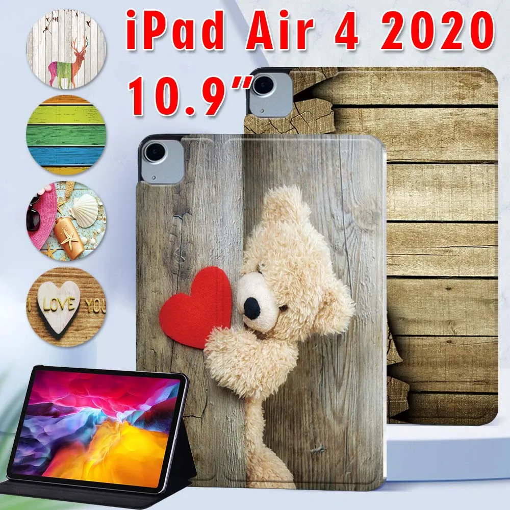 

Tablet Case for Apple iPad Air 4 10.9 inch 2020 Leather Tablet Stand Cover Protective Case + Free Stylus