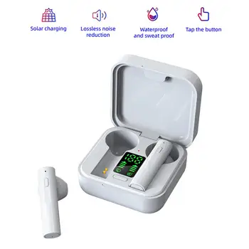 

Wireless Earbuds Bluetooth 5.0 IP6 Waterproof Portable Earphones Solar charging Earphone with Intelligent LCD digital display