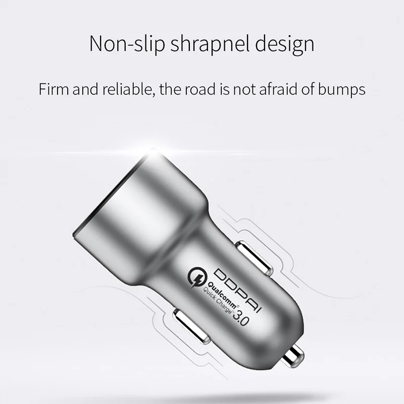 Оригинальное автомобильное зарядное устройство DDPai 2USB порта QC3.0 быстрое