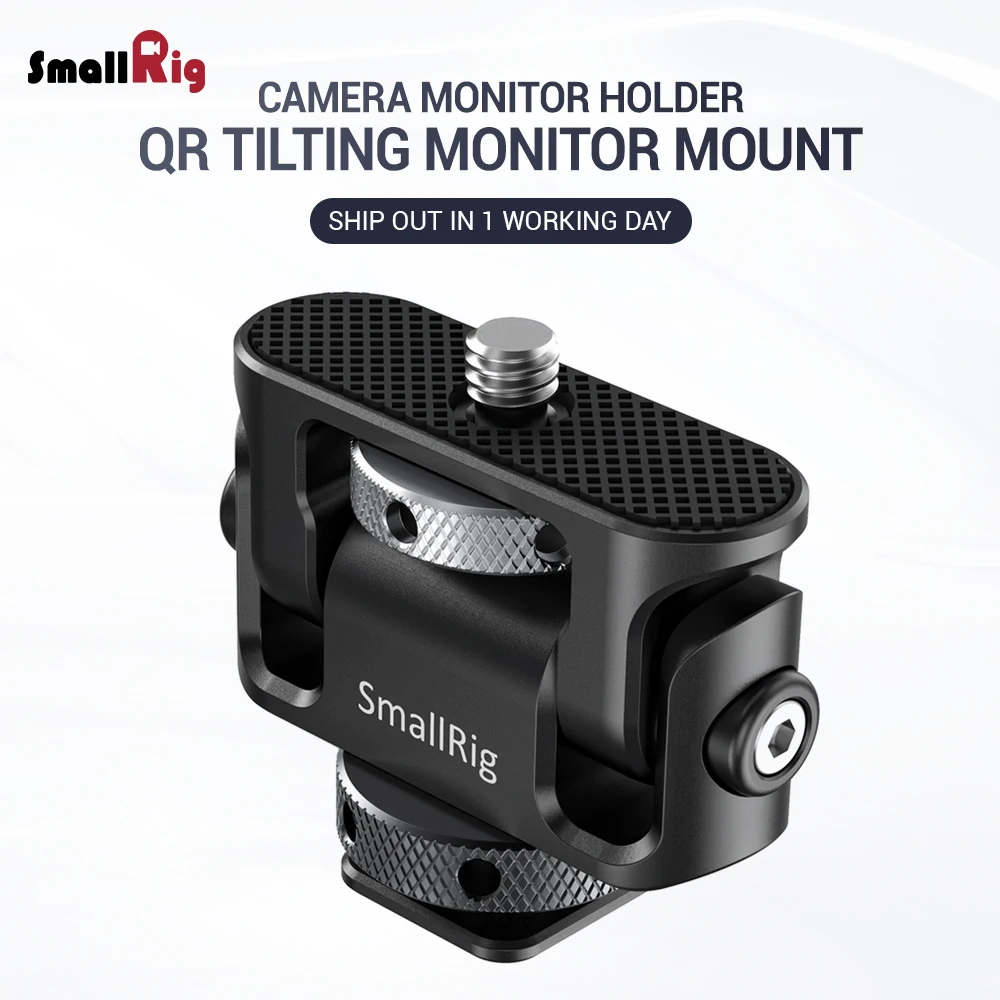 

SmallRig Quick Release Camera Clamp Tilting Monitor Mount w/ Cold Shoe Dual EVF Support Mount Holder for Vlogging Video Rig 2431