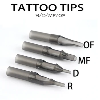 

10Pcs/Pack Disposable Clear Grey Tattoo Tips Round Sterilized Plastic Tattoo Needle Tips For Tattoo Machine Needle Grip Supplies