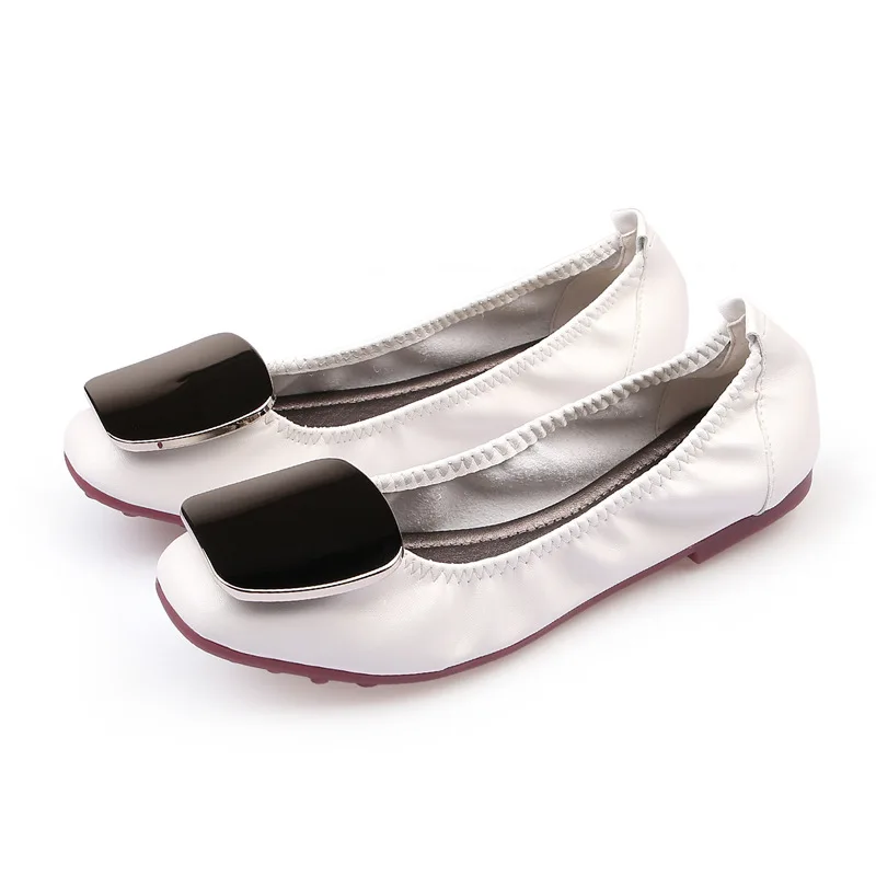 Luxury Women Flats Shoes Loafers Ballet Flats Shoes Woman Slip-On Solid Shallow Soft Bottom Comfort Ladies Shoes High Quality