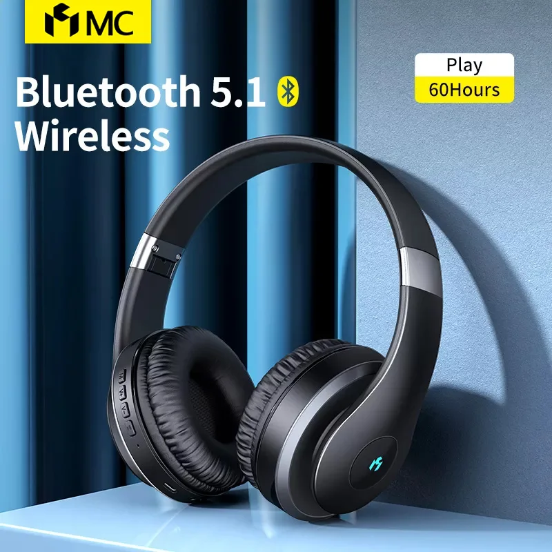 MC BH618 Bluetooth 5.1 Наушники Беспроводная гарнитура Над ухом Складные стереонаушники с