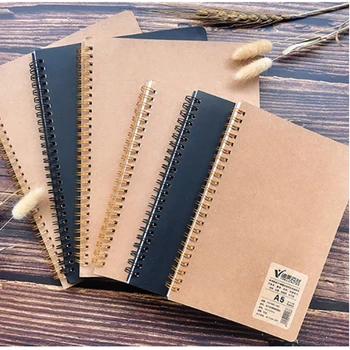 

Notebook Spiral Sketchbook Graffiti Notebook for school supplies Size A5&B5 120 pages Kraft paper cover Notebook blank page