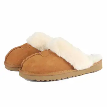 

Women Shoes Australia Indoor Slippers 100% Genuine Leather winter couple Warm Home Shoes Unisex Cotton Slippers Zapatos De Mujer