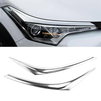 

Car Headlight Eyebrow Light Chrome Frame for Toyota CHR 2017 2018 2019