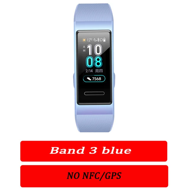 Band 3 Blue huawei Band 3 pro смарт-браслет 3 gps водонепроницаемый цветной сенсорный экран для сердечного ритма сна оснастка смарт-браслет - Цвет: Band 3 Blue