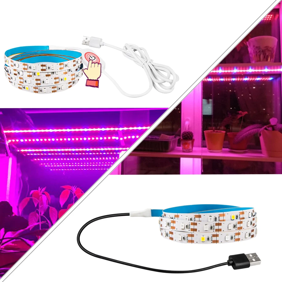 USB LED Grow Light Strip Full Spectrum 2835 LED Strip for Indoor Plant Growing USB LED Grow Light Strip Full Spectrum 2835 LED Strip for Indoor Plant Growing