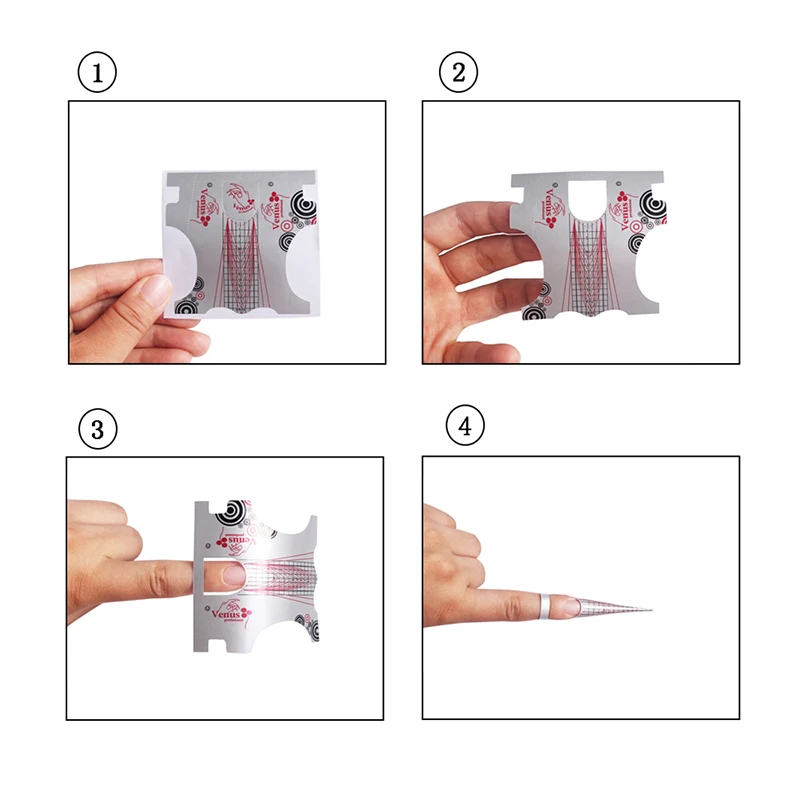 Finger Angel 100/500 шт Серебряная форма для ногтей наклейки для акрилового УФ-геля Типсы для маникюра инструмент для наращивания# FJH08
