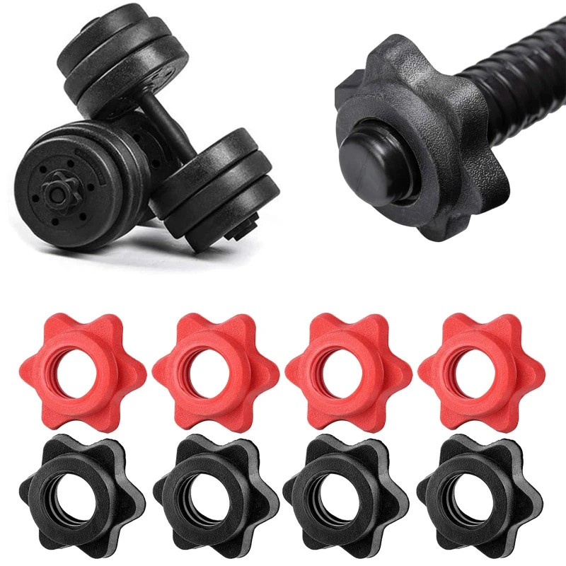 4Pcs/set Spinlock Collars, Anti-Slip Spin-Lock Collar Hex Nuts Screw Clamp Spinlock Collar for Dumbbell Weight Lifting 6