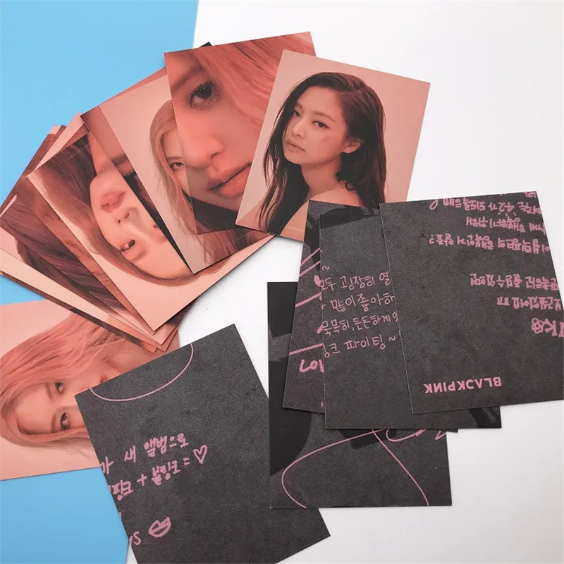 Новые Kpop BLACKPINK JENNIE LISA ROSE JISOO маленькие фото карты концертные головоломки карты 16 шт./компл. 7*9 см
