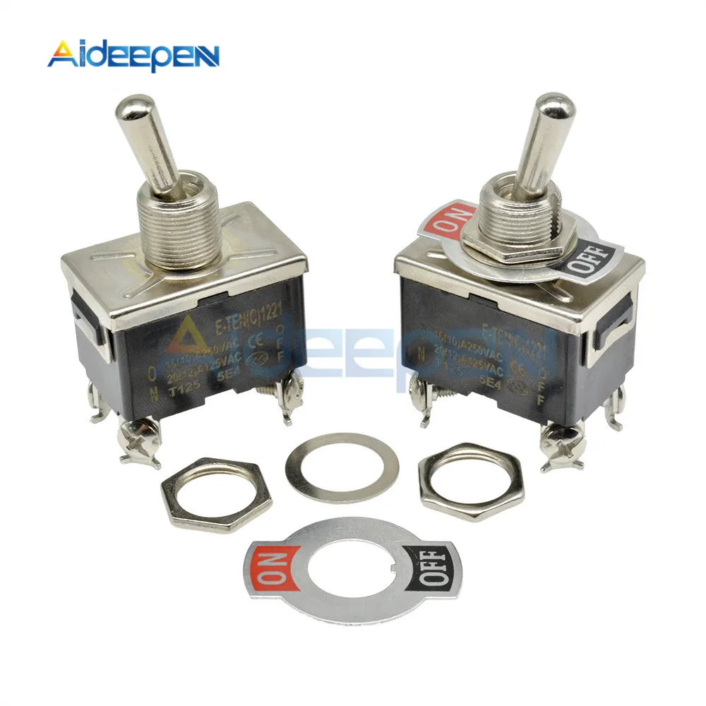 E-TEN(C)1221 MIni автоматический переключатель черный 4-контактный выключатель ВКЛ-ВЫКЛ