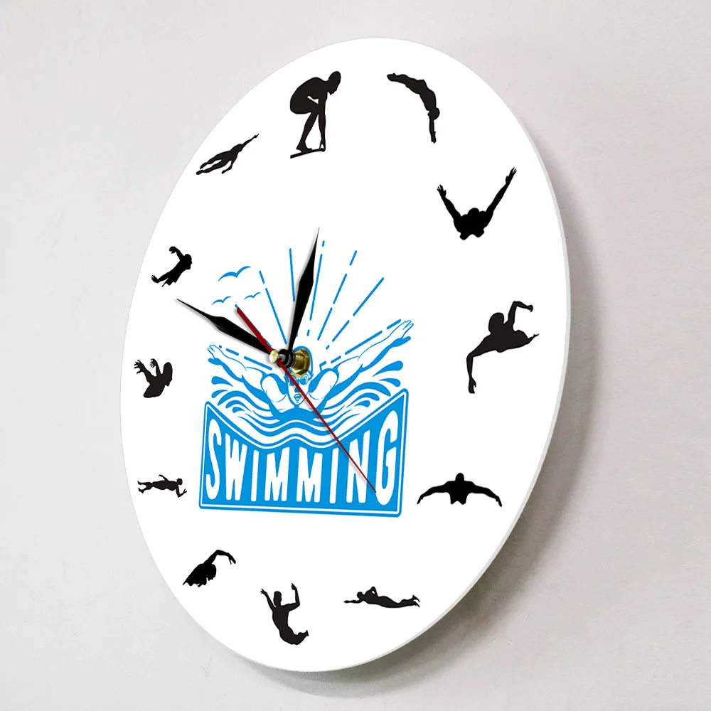 Swimming Sport Art Design Wall Clock Voyage Floating Underwater Diving Swim Coach Home Decor Wall Clock Unique Gift For Swimmer