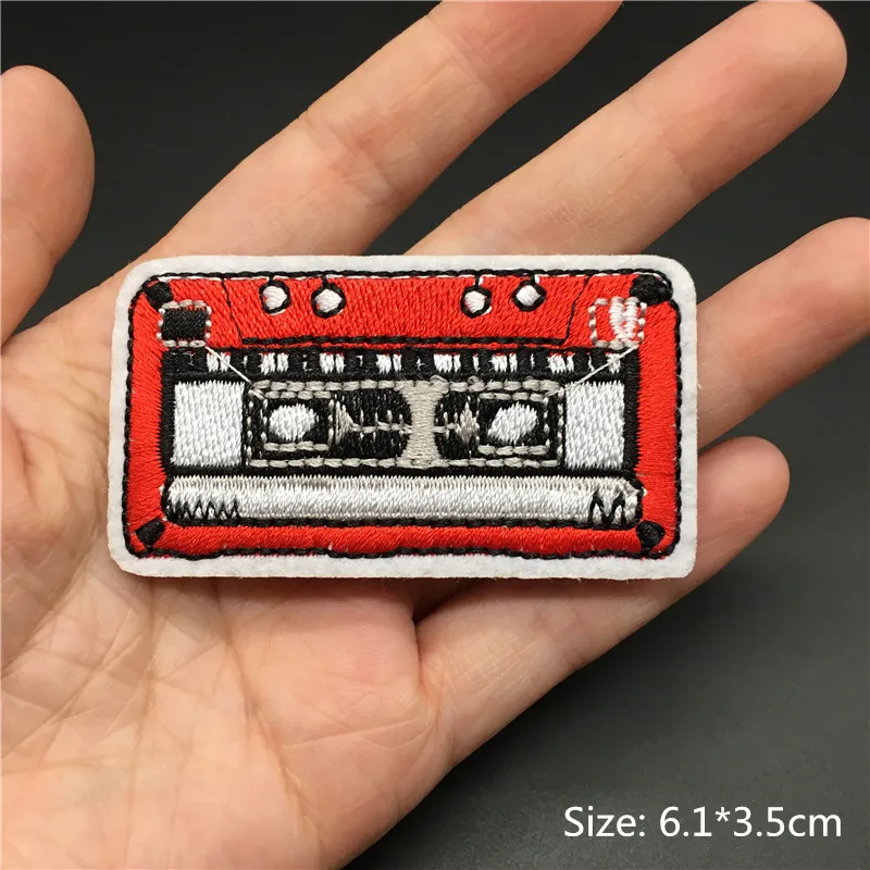 Rock Music Disco DJ Embroidered Punk Iron-On Clothing Patches - Headset & Guitar Design Appliques